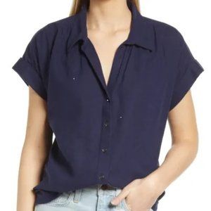 Caslon® Linen Blend Camp Shirt